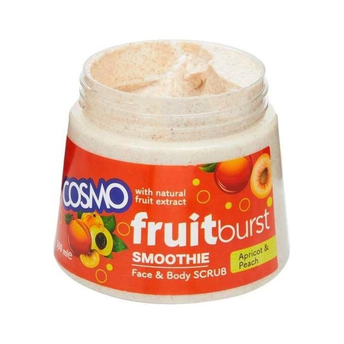 Cosmo fruitburst apricot & peach face & body scrub 500 ml
