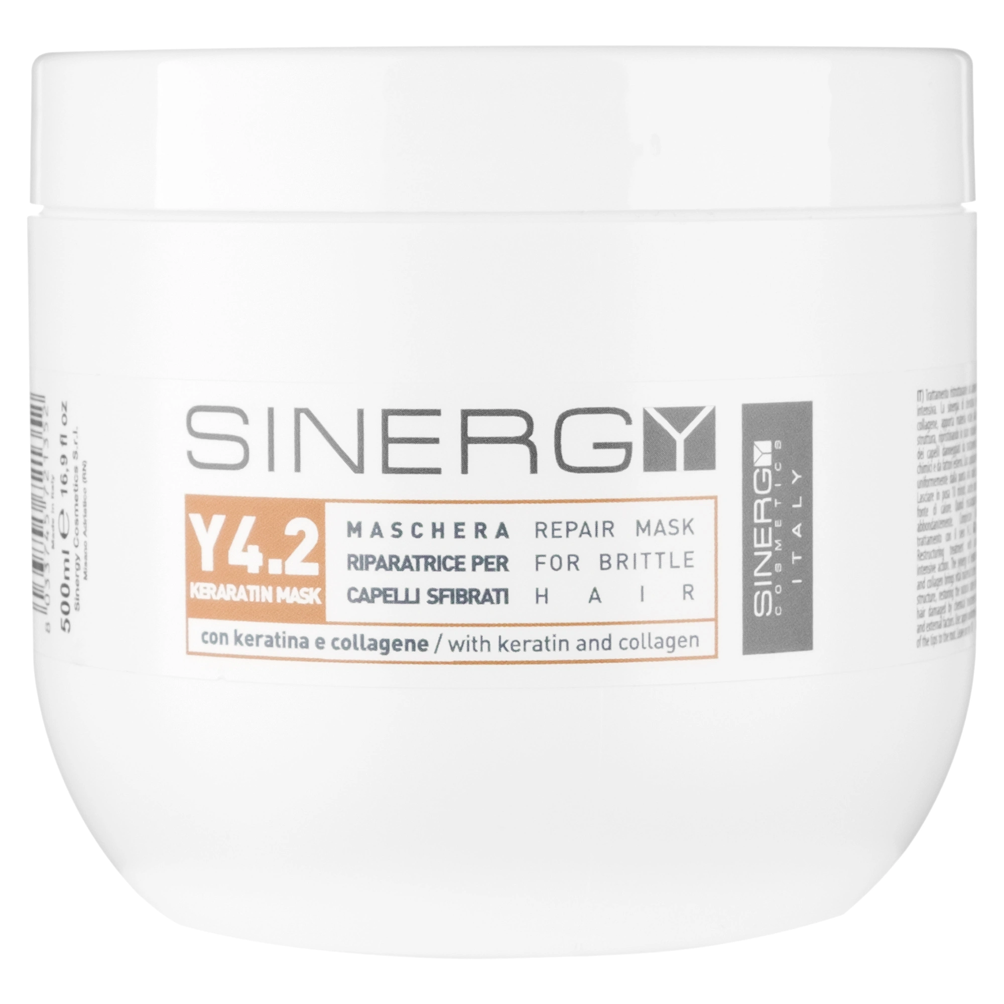 Y4.2 Sinergy Masque à la kératine pour les cheveux abîmés 500 ml