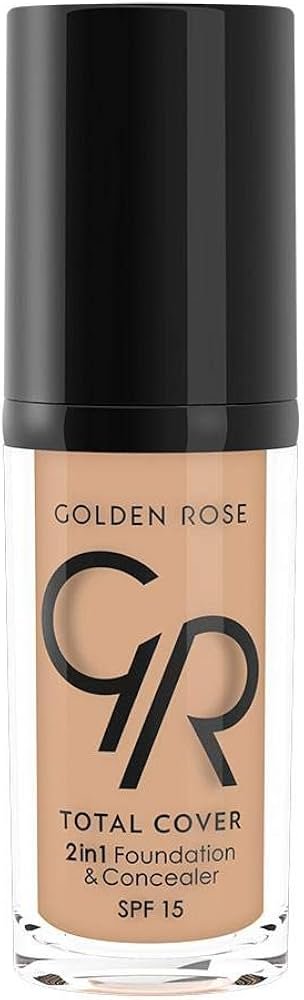 GOLDEN ROSE TOTAL COVER 2IN1 FOUNDATION & CONCEALER SPF15 15 WARM SAND