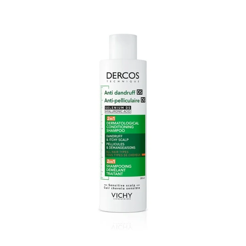 VICHY DERCOS DS 2 EN 1 SHAMPOING ANTI PELLICULAIRE DEMELANT TRAITANT 200 ML